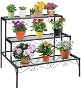 DOEWORKS Scaffale per scaffali 3 livelli in metallo con portaoggetti, portavaso per interni