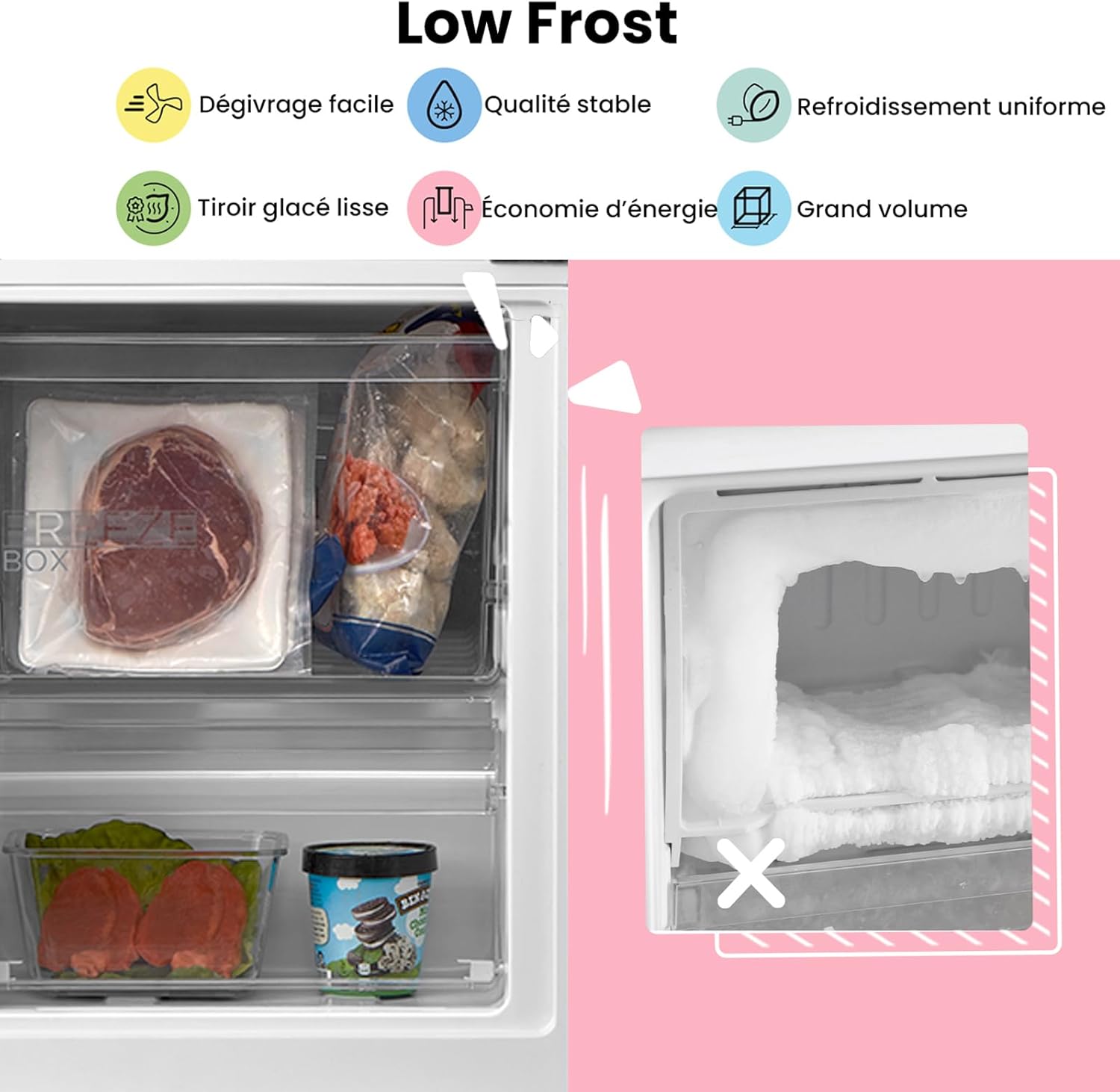 Comfee' - Combi Série - 177,3cm - 262L Low Frost, LED, Inox, RCB359IX2