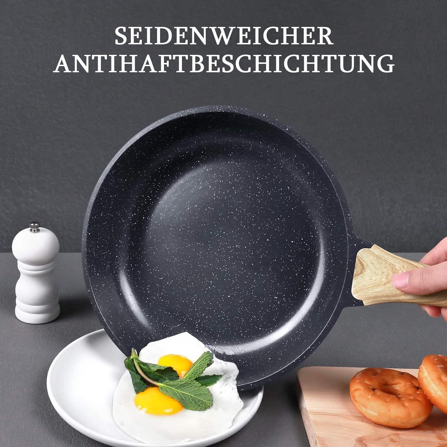 GiPP - poêle à frire granite - 24cm - antiadhésive, induction, sans PFAS/PFOA