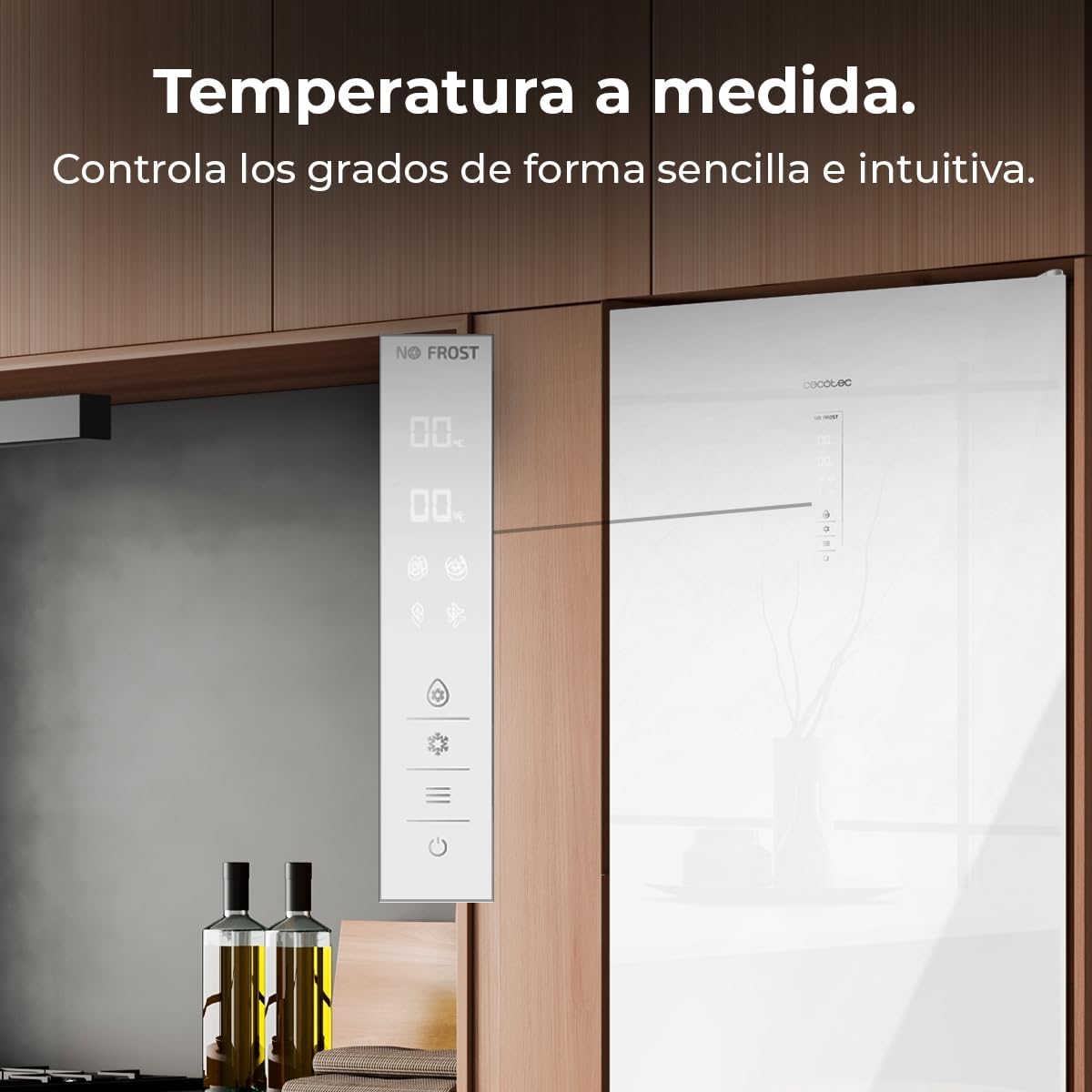 Cecotec - Bolero CoolMarket Combi 356 - 200x60 cm - verre, No Frost, faible conso - 356 White Glass D.