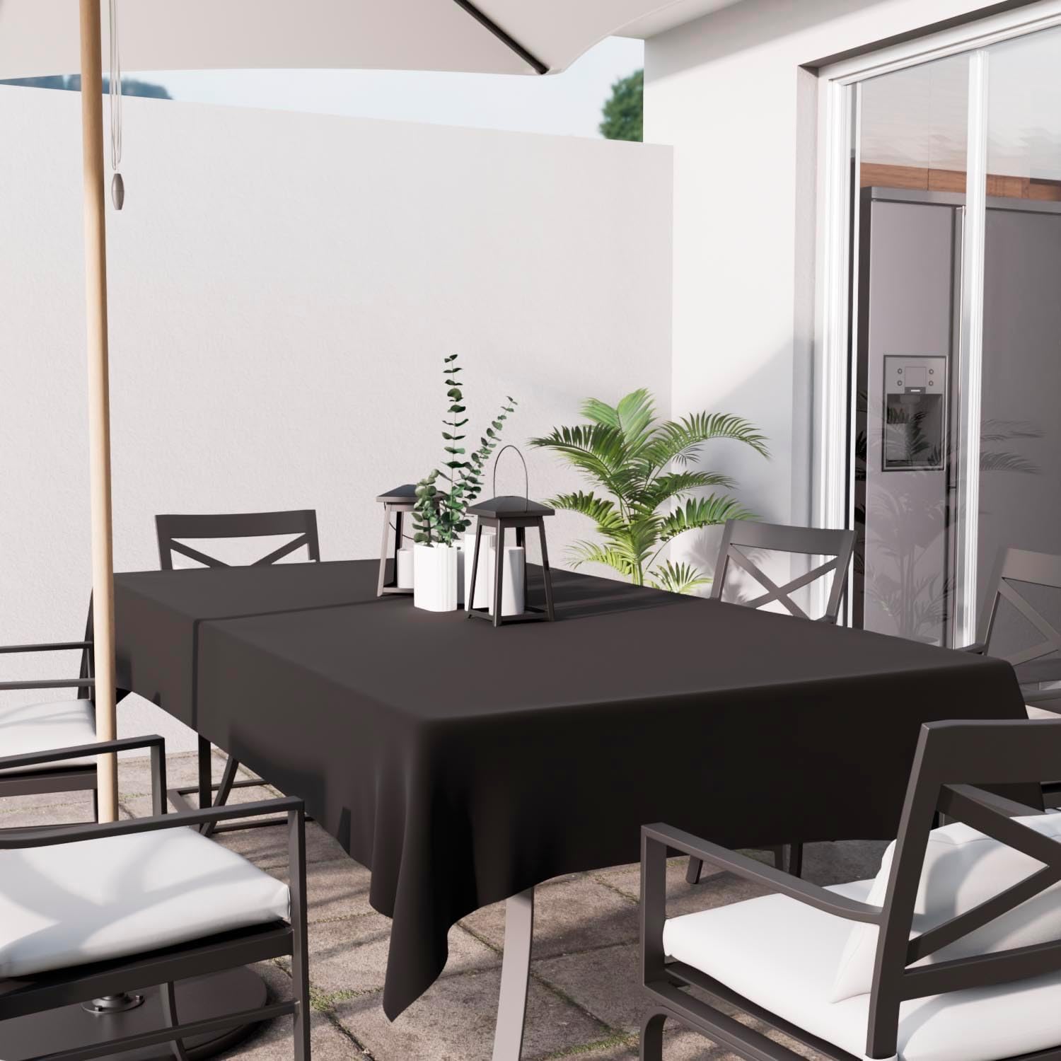 Soleil d’Ocre - Nappe Rectangle anti-taches, polyester, 140x200 cm, noir