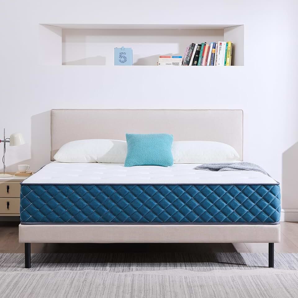 Matelas - Ressorts ensachés & mémoire de forme - 160x200x22 cm - soutien moyen, durable, respirant