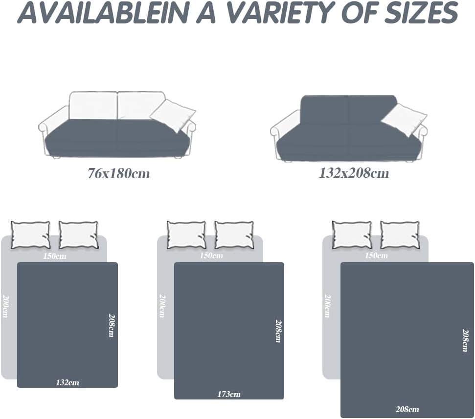 DUJUIKE - Housse canapé imperméable, antidérapante, 173-208 cm, protection animaux