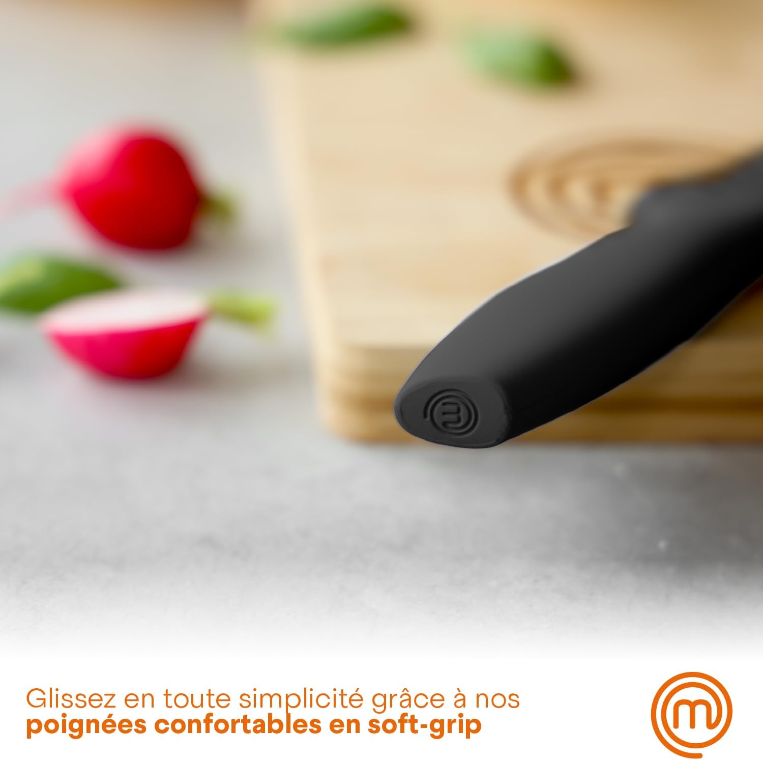 MasterChef - Bloc couteaux cuisine - inox, manches ergonomiques, noir