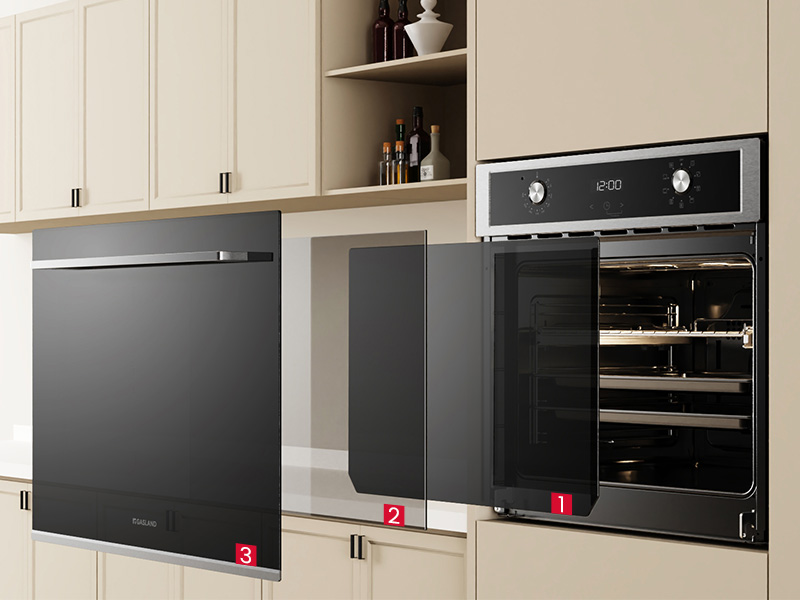 porte à 3 couches en verre trempé