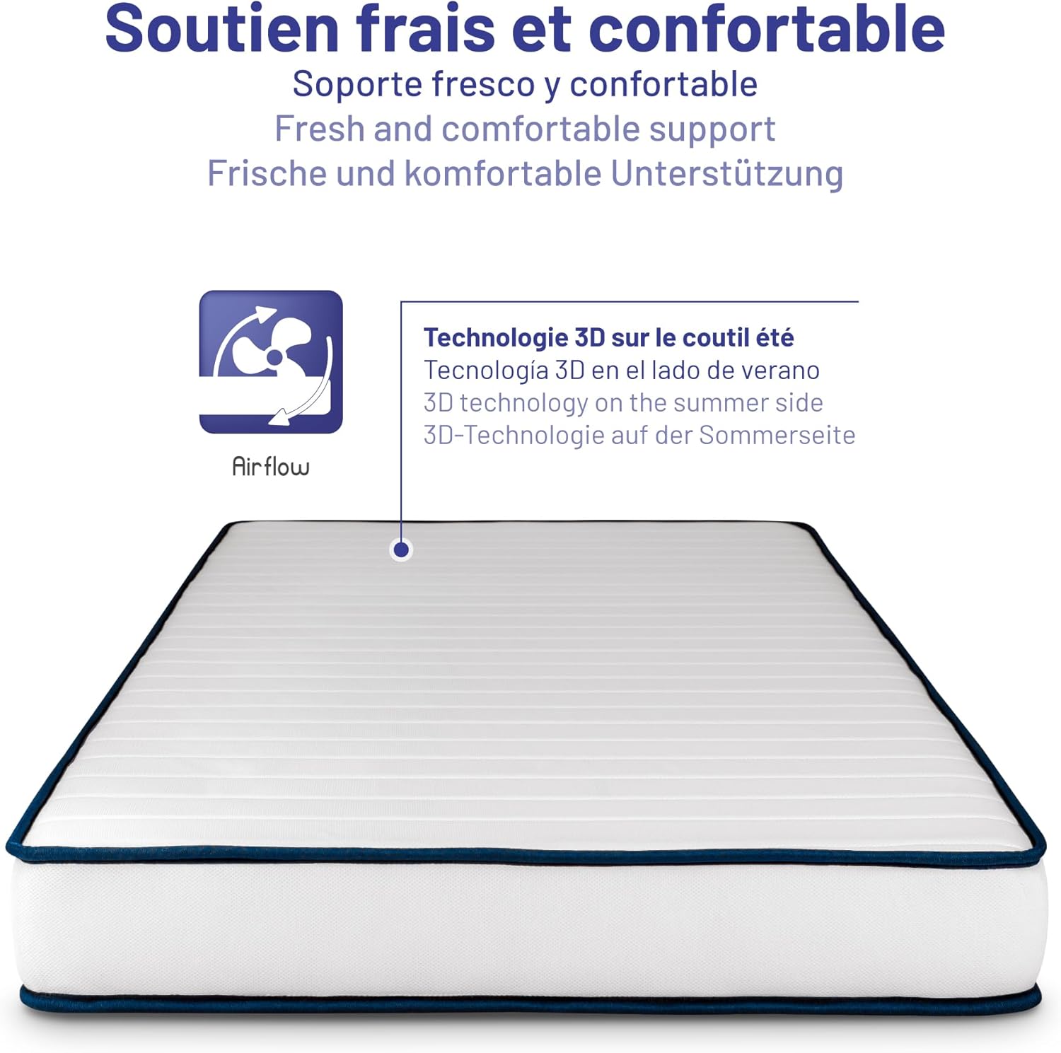 NATURALEX - Perfect Sleep - 90x190 cm - mémoire de forme, latex, 7 zones, réversible