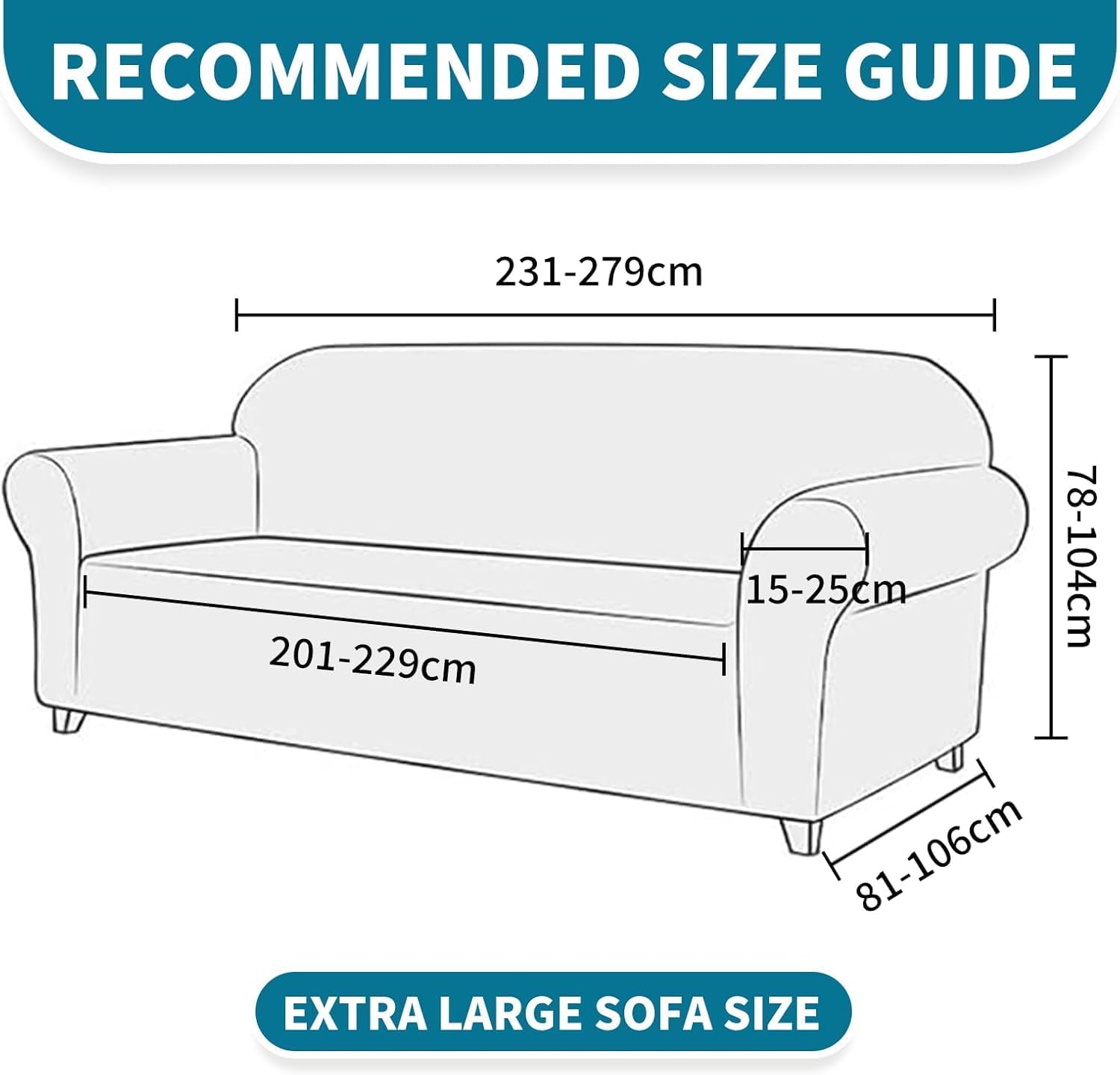 Housse canapé 4 places - extensible, lavable, marron, antidérapant