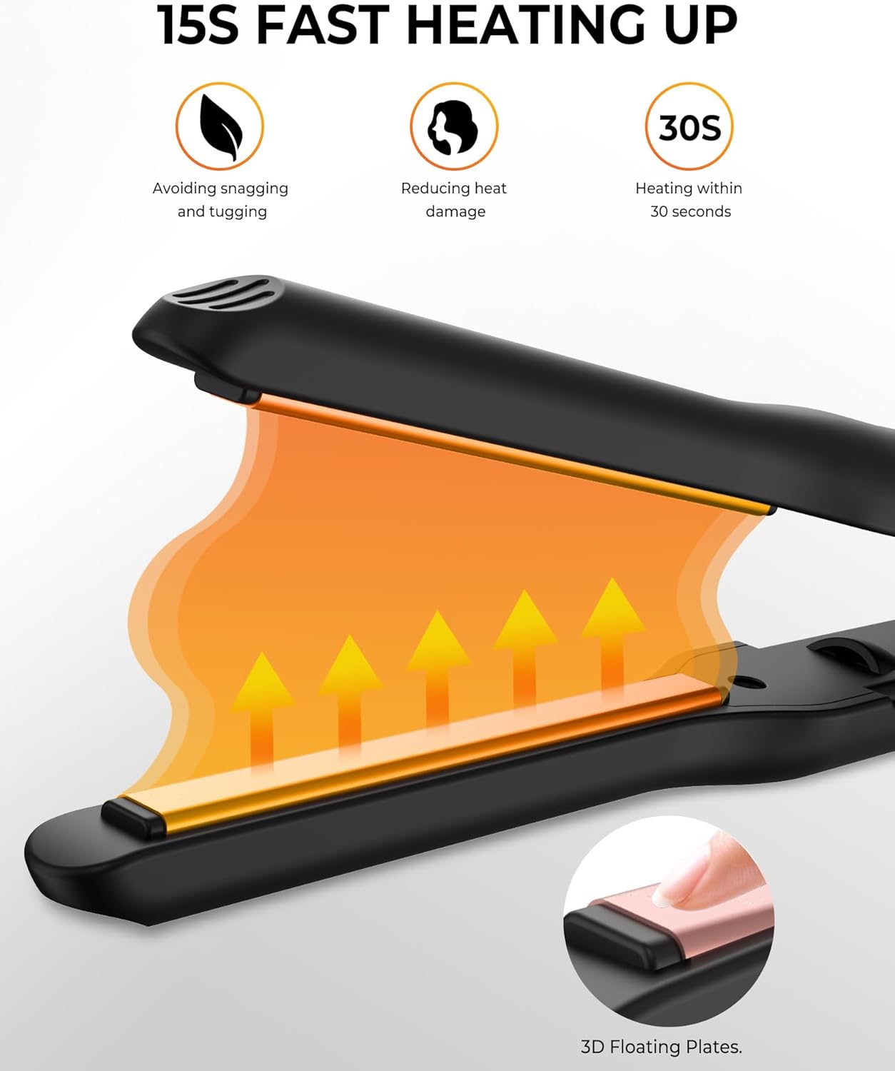 Mini fer à lisser - ionique 2en1, compact, voyage, cheveux courts