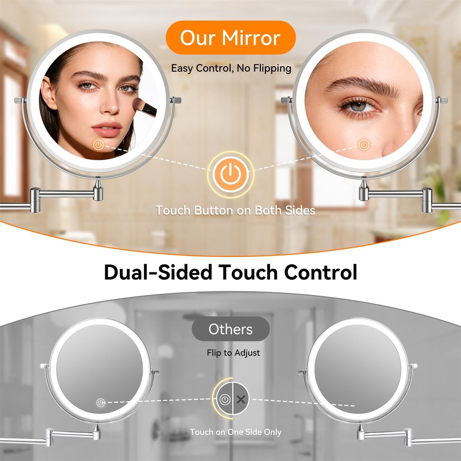 Auxmir - miroir mural LED 8