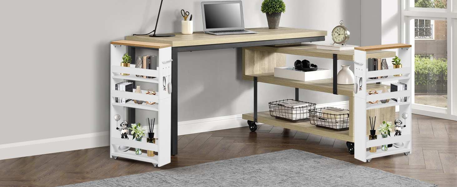 Série d'étagères murales blanches présentant divers articles de décoration intérieure et des plantes dans un décor intérieur moderne.