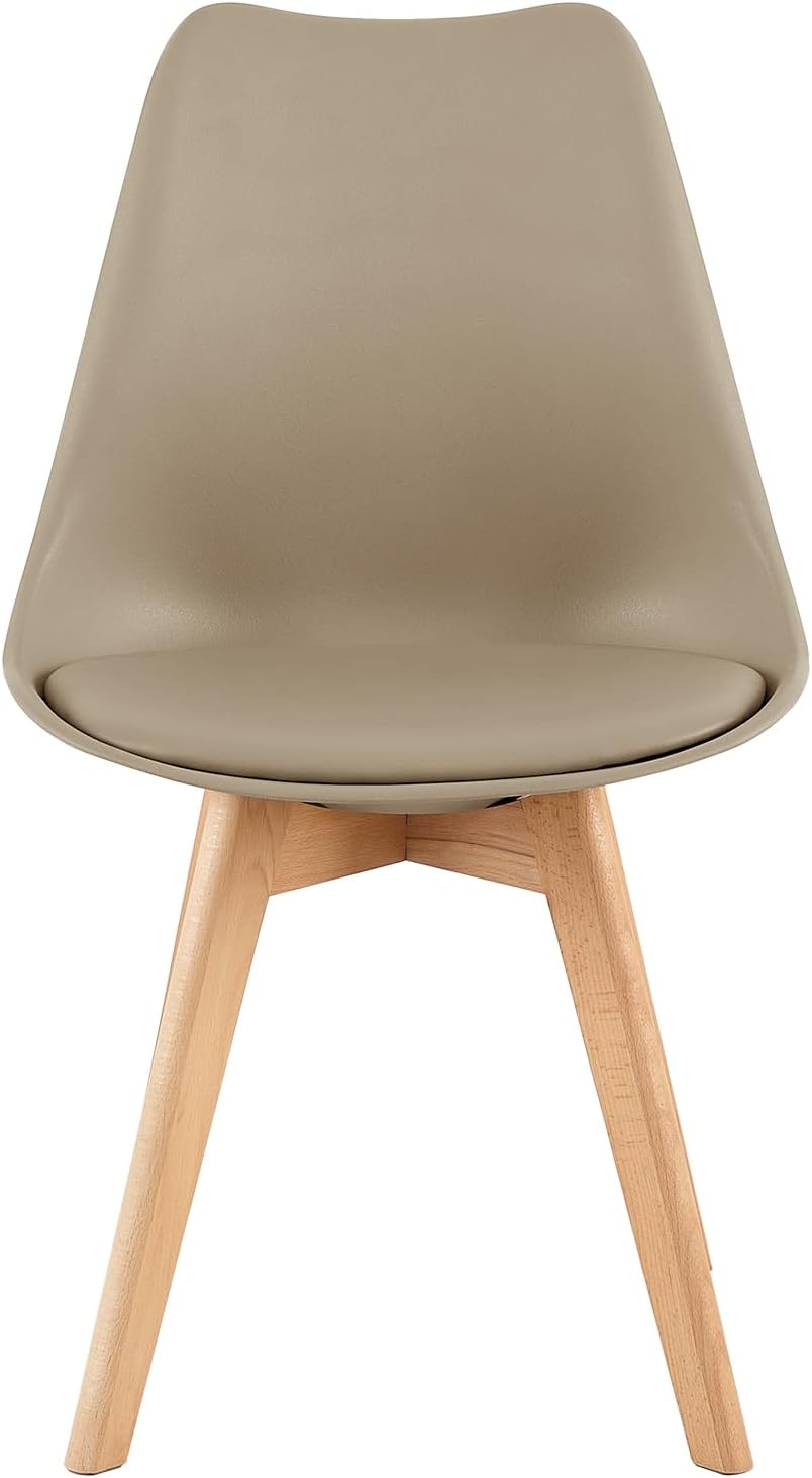 EGGREE - chaises scandinaves lot de 4 - hêtre massif - rembourrées, kaki