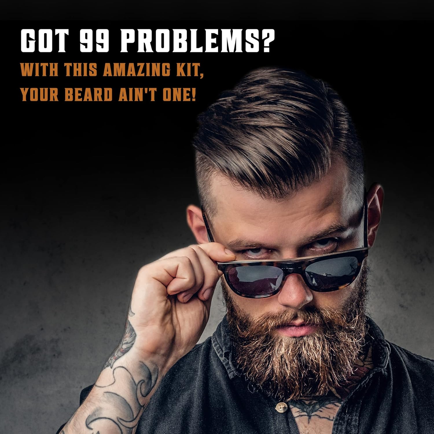 Viking - Brosse à barbe série naturelle - poils sanglier, peigne bois, pochette velours