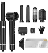 UKLISS Sèche Cheveux 7 en 1 Pro, Air Styler Set avec 1400w Brosse Soufflante Brushing, Boucleur A...