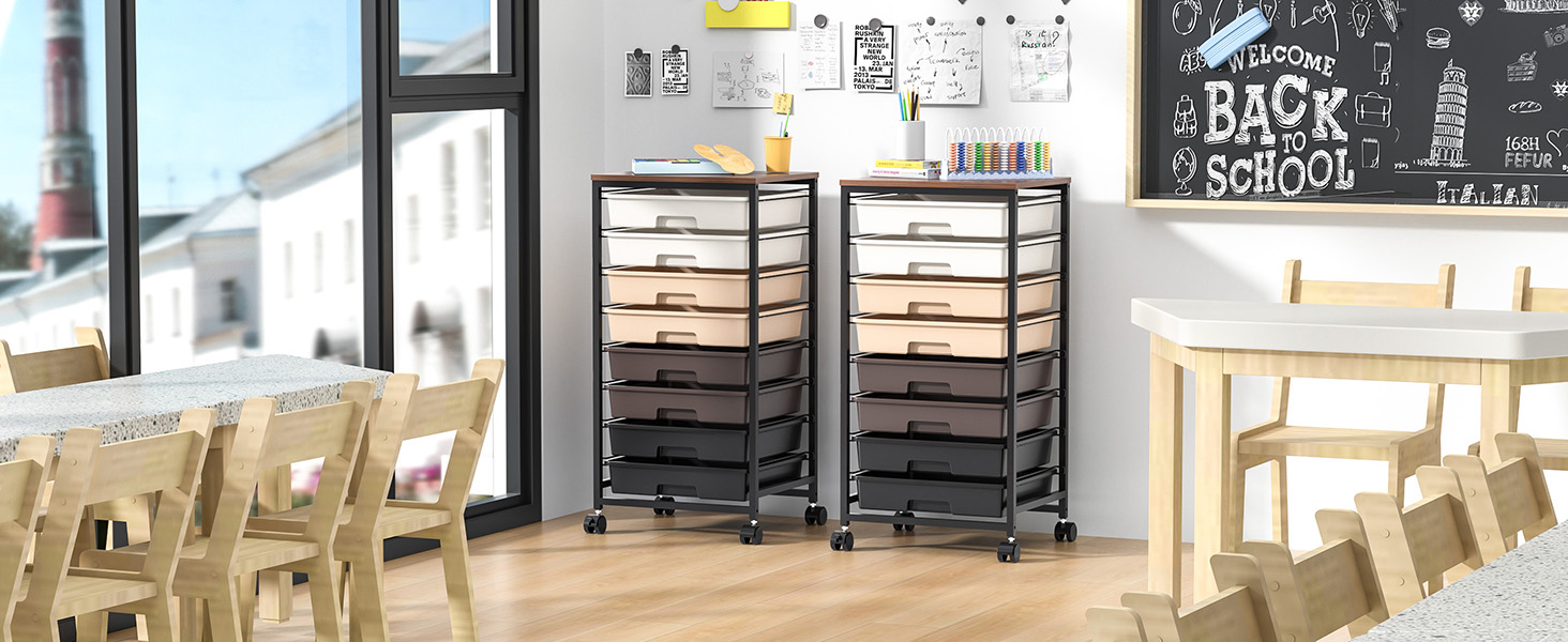 Chariot de salle de bain avec 8 tiroirs