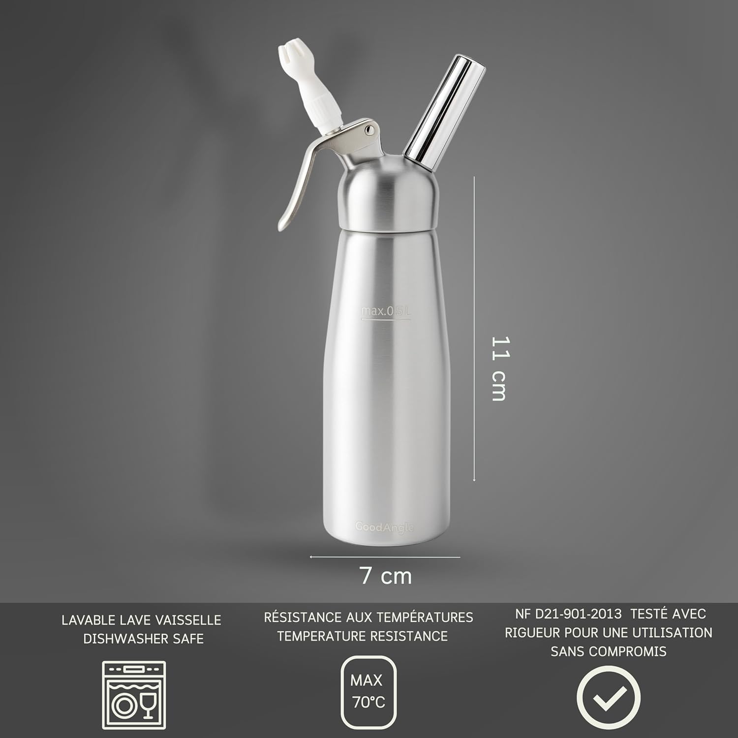 Mastrad - cartouches N₂O acier 8g - lot de 10, recyclables, universelles