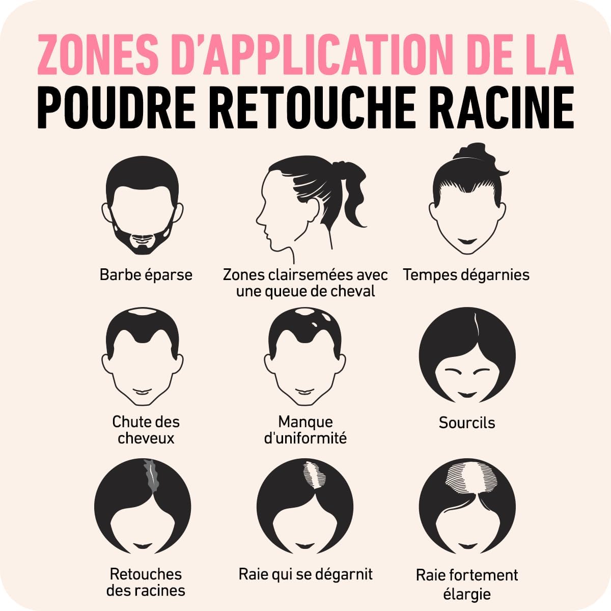 BOLDIFY - poudre de racine cheveux - 4g - couvre racines, camoufle gris, effet naturel