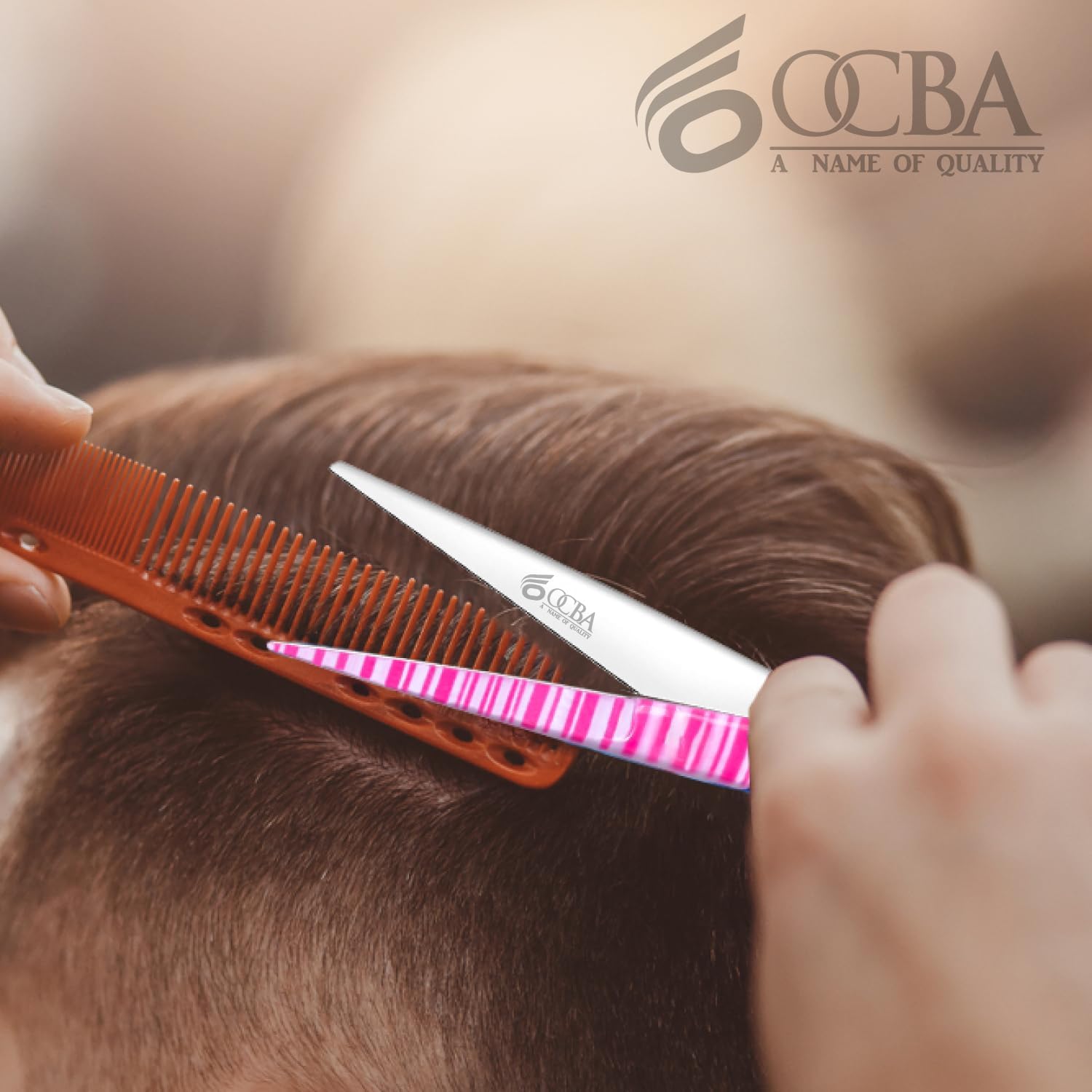 Ciseaux coiffure professionnels 6 pouces, acier inoxydable, rose