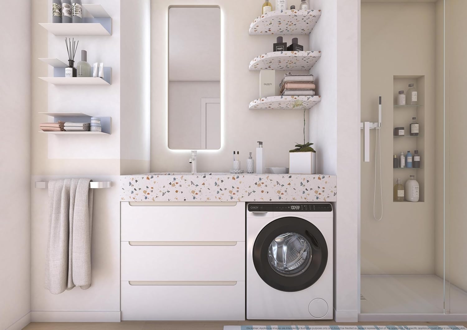 Candy - CW50 série - 70x51x42 cm - 5kg, 1200 trs/min, A, WiFi, 12 programmes, CW50-BP12307U1-S