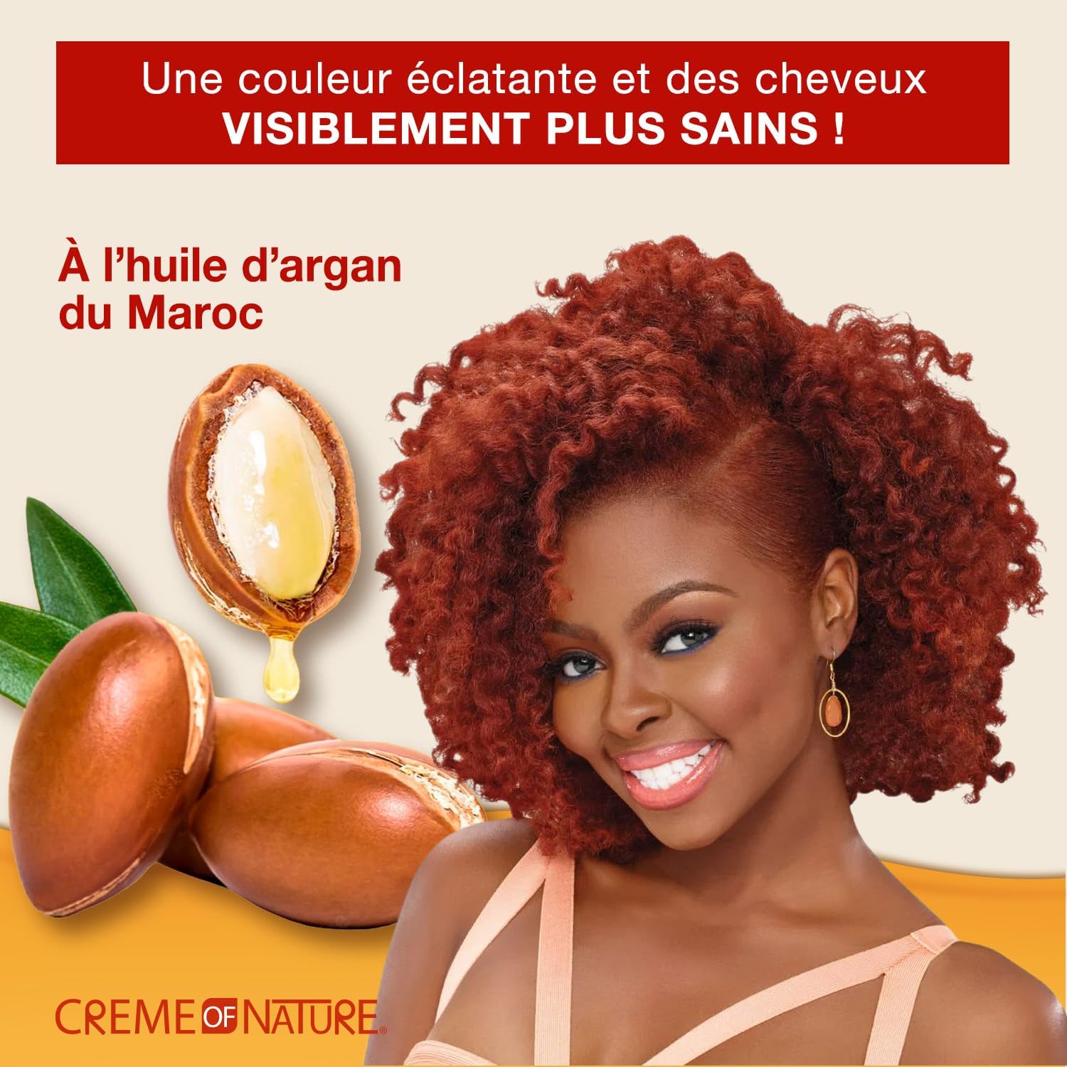 Creme of Nature - Argan Oil série - couvre cheveux blancs - teinture 6.4 Rouge