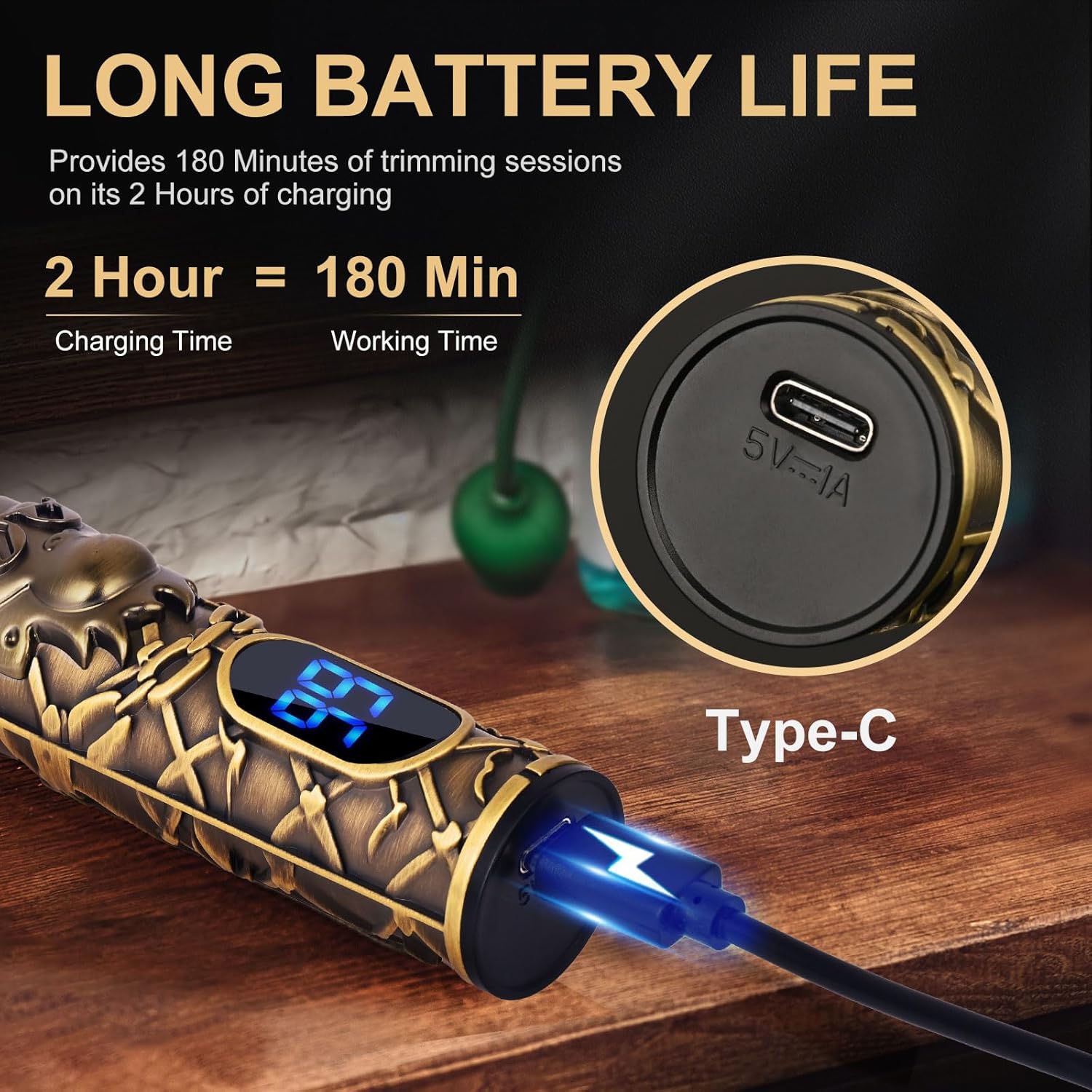 Tondeuse barbe homme – sans fil, rechargeable, lame en T, multi-usage, kit complet, idéal famille