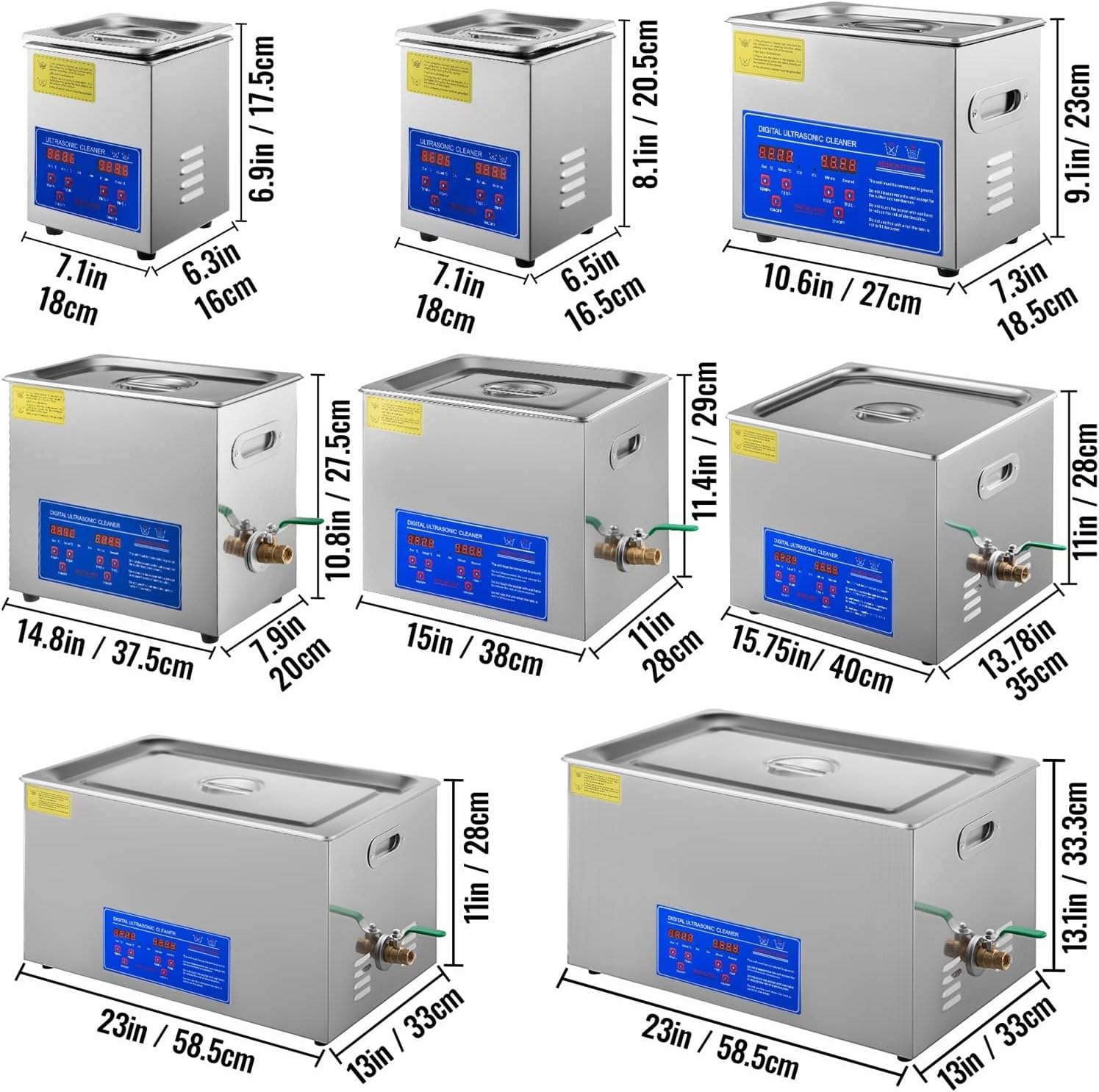 Nettoyeur à ultrasons - capacité 15L - lave-vaisselle portable, stabilité