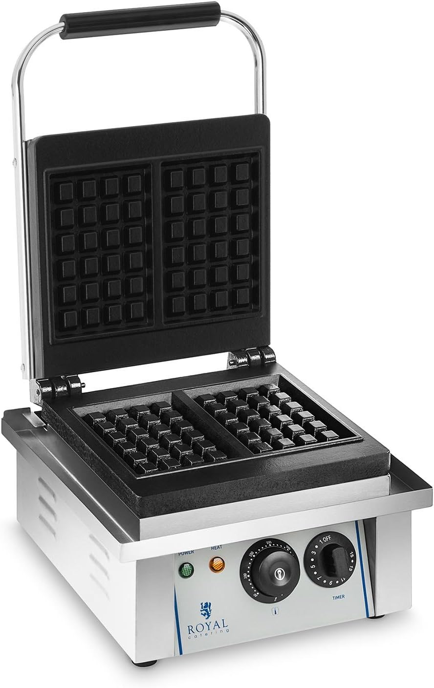 Royal Catering - RCWM-2000-E - 37x32x50cm - 2.000W, minuterie, gaufre 10x17cm