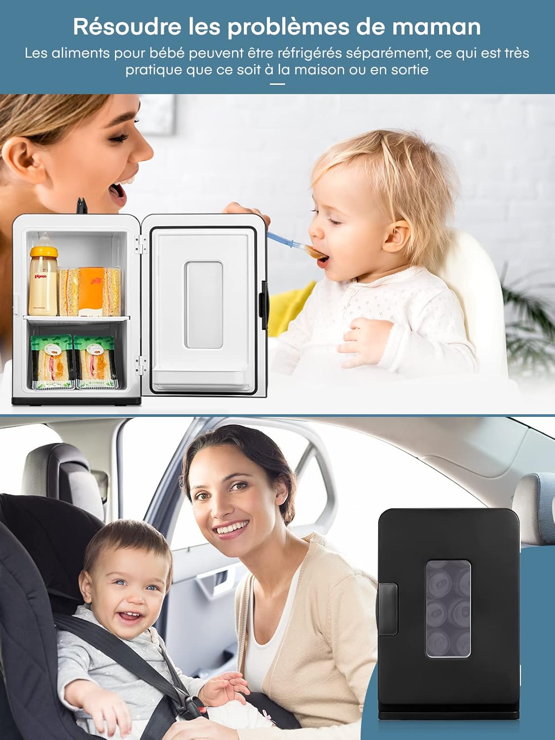 Northclan - Mini Frigo 15L - compact, silencieux, chaud/froid, 21 canettes