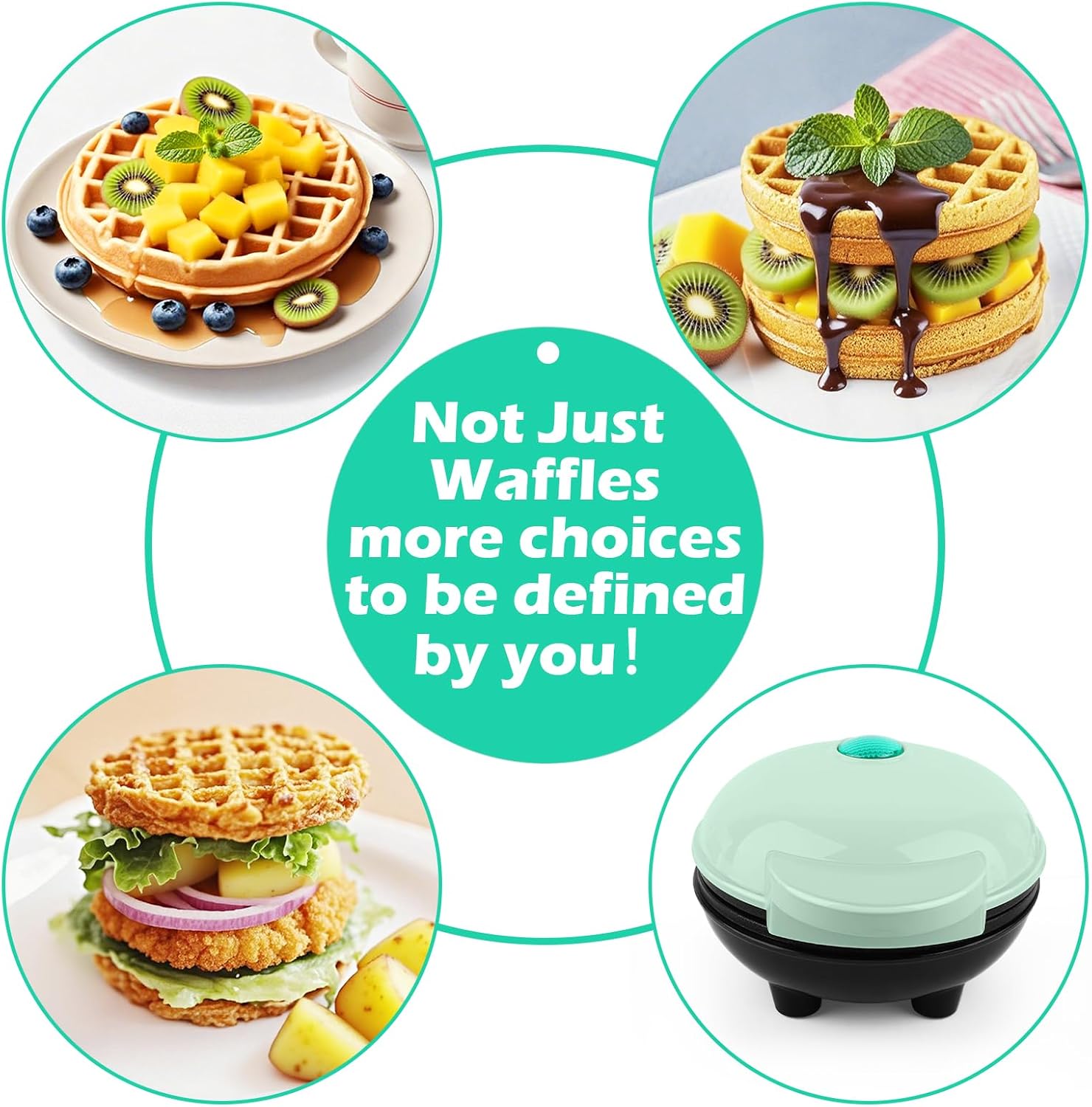 Mini gaufrier - classique - 10 cm - double face, compact, 220V-350W