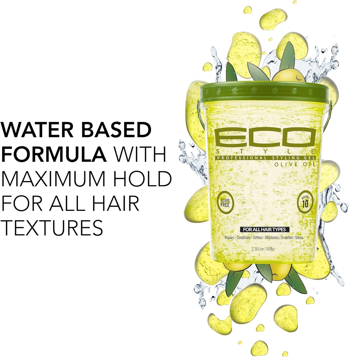 Eco Styler - Gel coiffant Olive Oil - 2.36L - fixation forte, hydratant