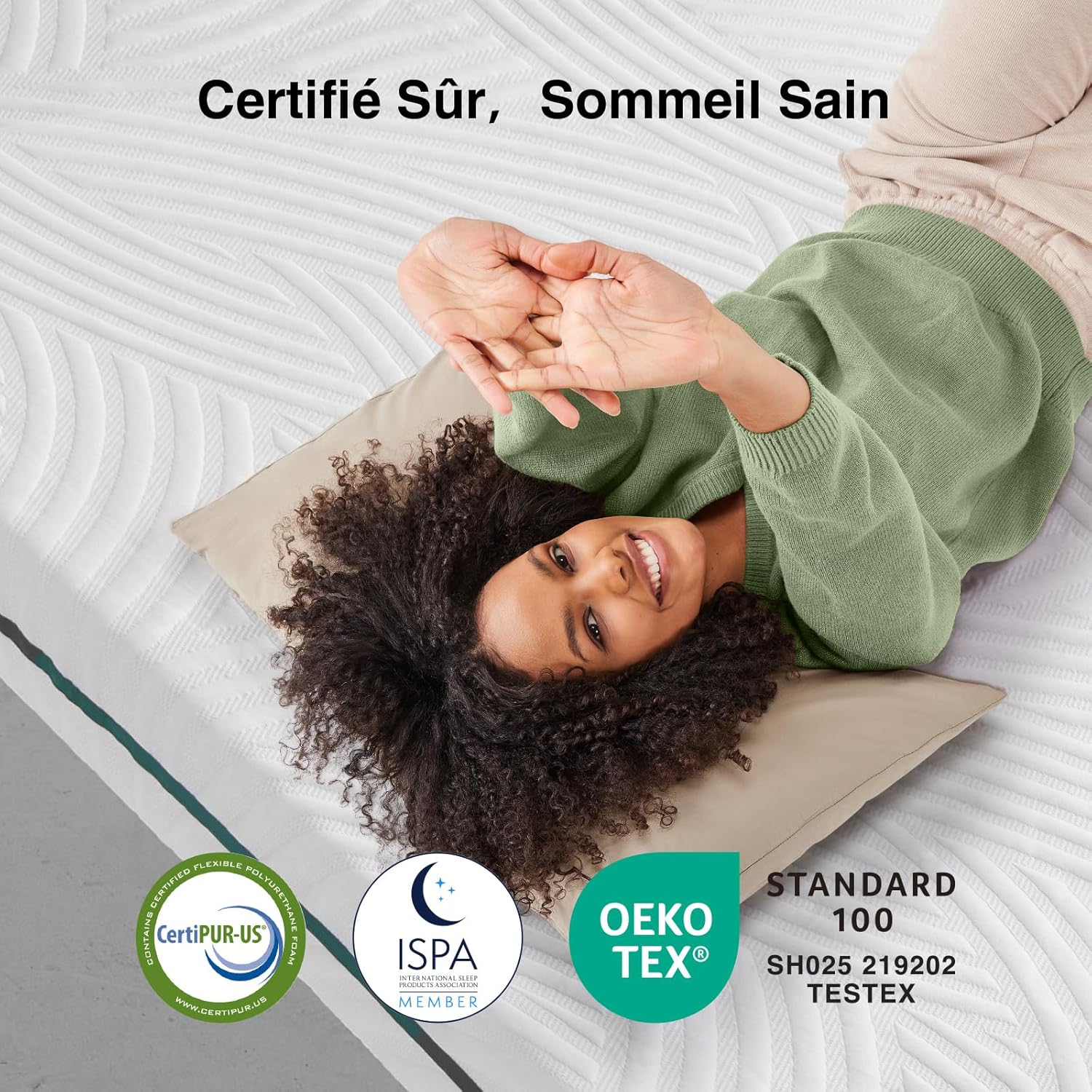 Novilla - Surmatelas mémoire de forme - 160x190 cm - 7,5 cm, housse lavable, antidérapant