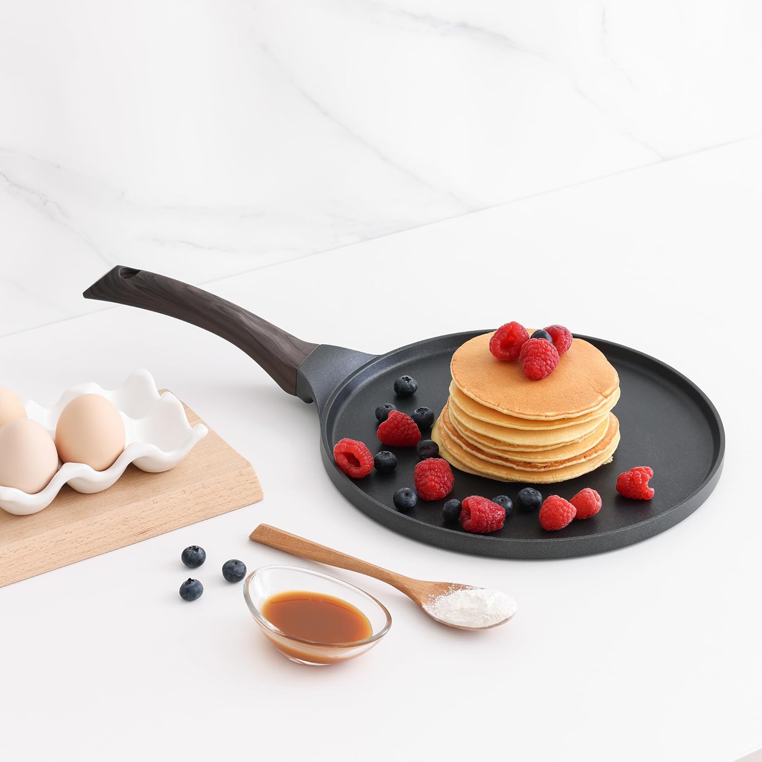 SENSARTE - Poêle à crêpes 26cm - antiadhésif granit, induction, poignée ergonomique
