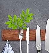 Dmore Barre aimantée en noyer avec 2 crochets porte-couteaux 40 cm