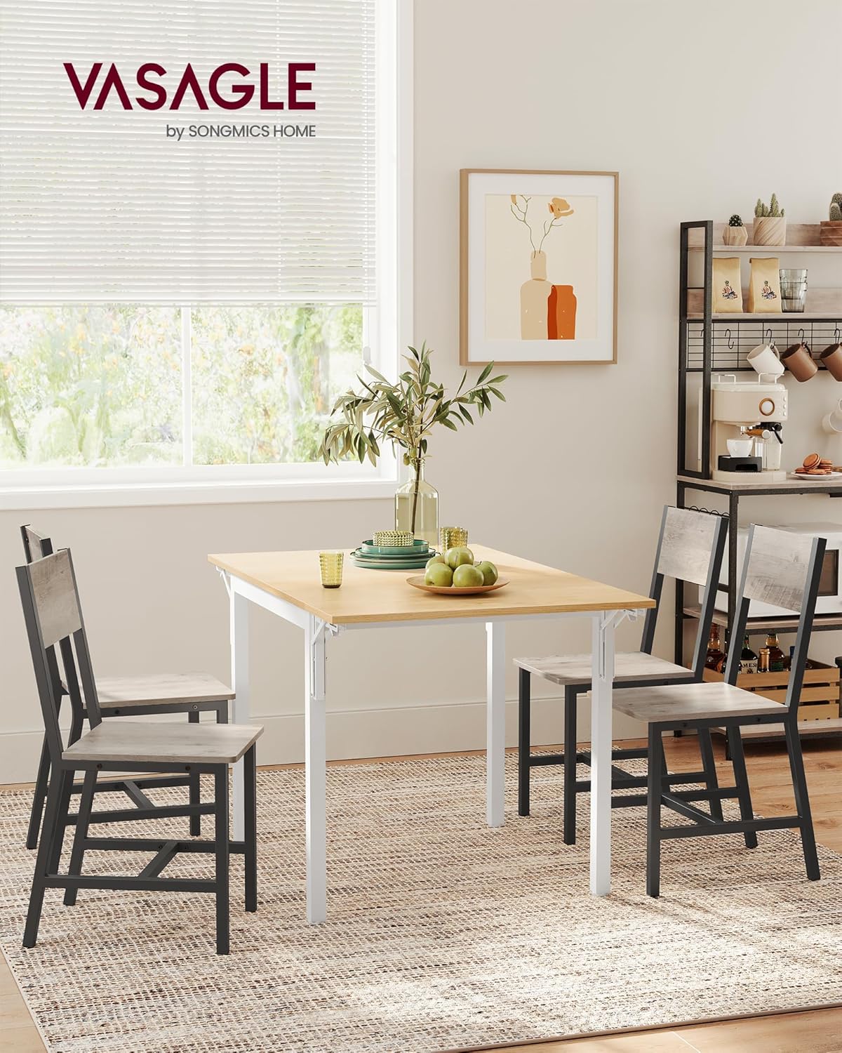 VASAGLE - chaise salle à manger, lot de 2, acier, style industriel, LDC092G01