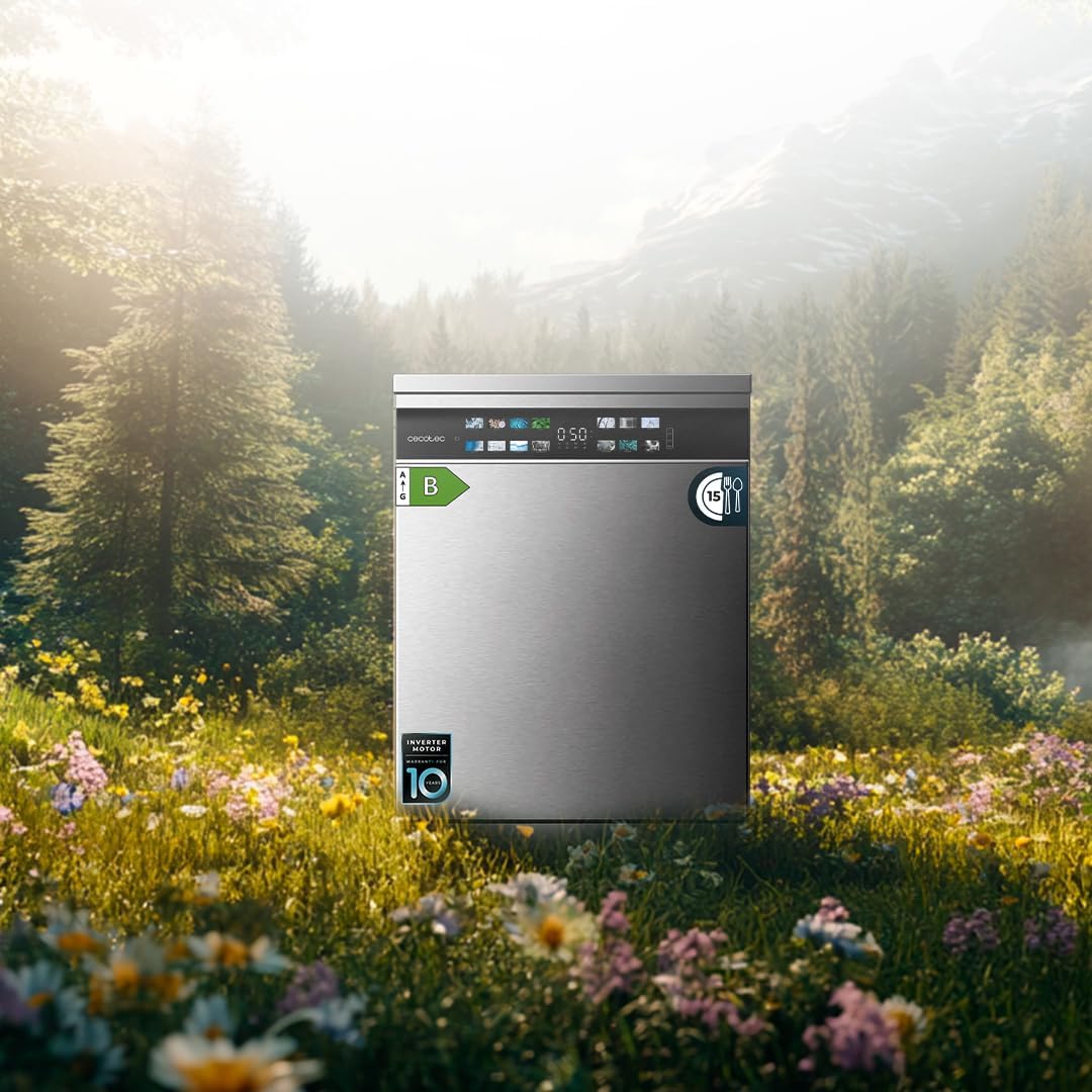 Cecotec - Lave-vaisselle Bolero série 60cm, 15 couverts, Inox, classe B, moteur Inverter Plus, Aguazero6700