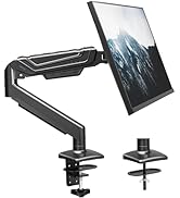 Plusieurs vues d'un bras de montage ajustable pour écran/tablette montrant différentes positions et angles d'articulation avec une fixation de bureau de type pince.