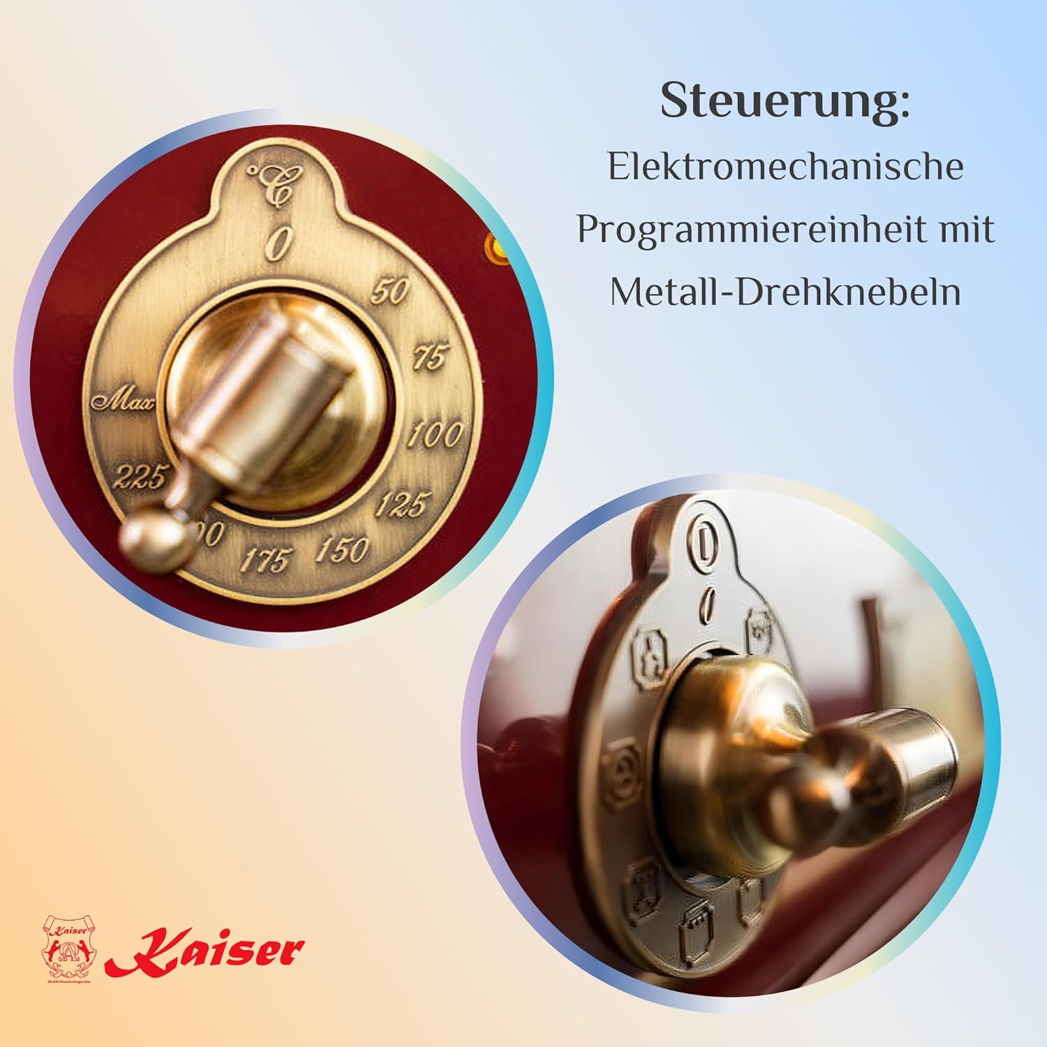 Kaiser Empire - bordeaux 60 cm - four encastrable rétro, grill, 67L, EH 6355