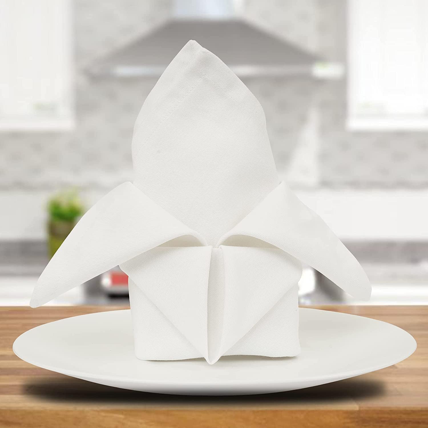 Sweet Needle - Serviettes de Table Cotton Oversize 45x45cm - Lot de 12, tissu épais, coins arrondis