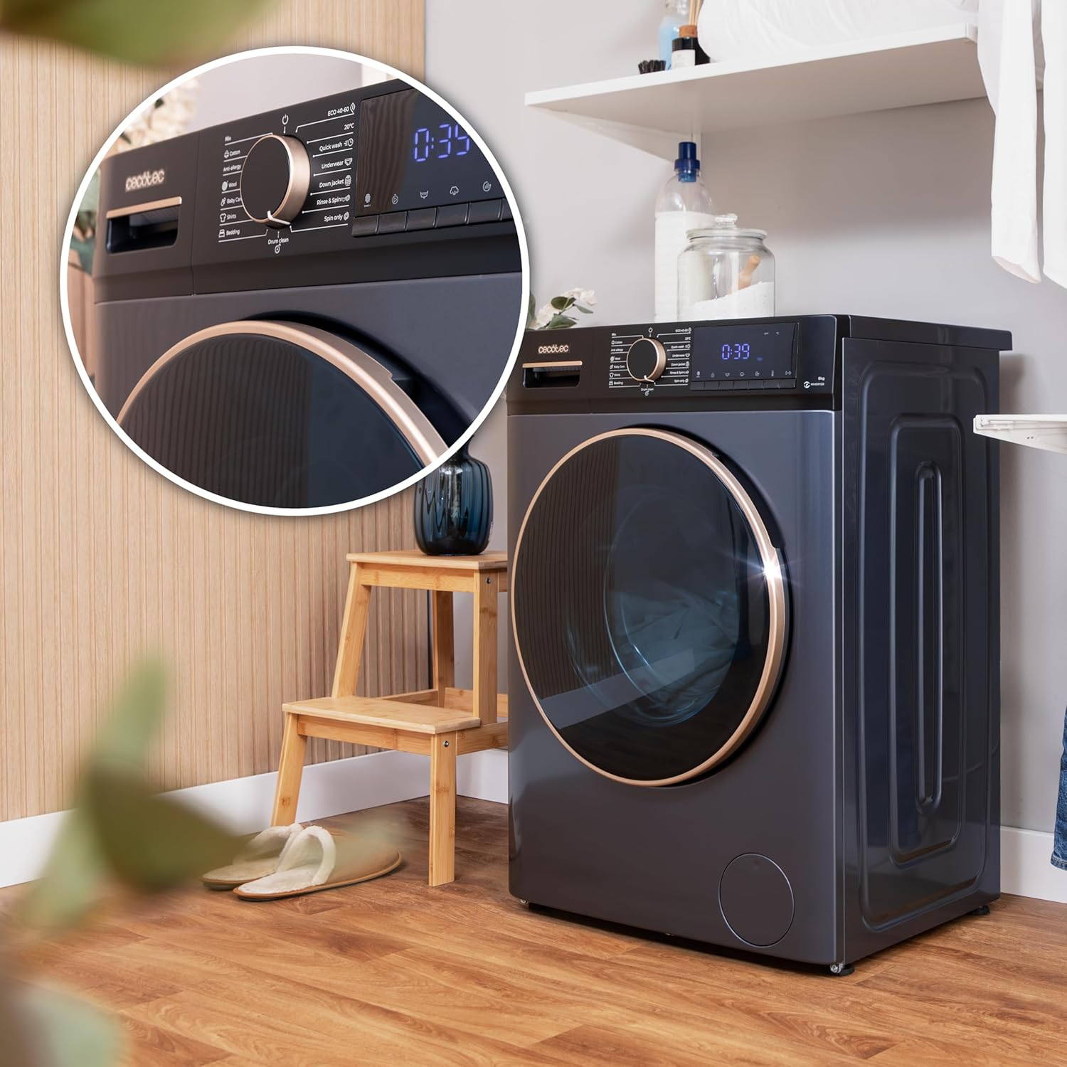 Cecotec - Bolero DressCode 10610 - 10 kg - Inverter, Vapeur, 1400 RPM, 15 programmes, Ice Blue, 10610