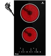 KKT Kolbe Double plaque vitrocéramique autonome 30 cm | Vitrocéramique | 3 kW | 2 zones | 9 niveaux | Rah...