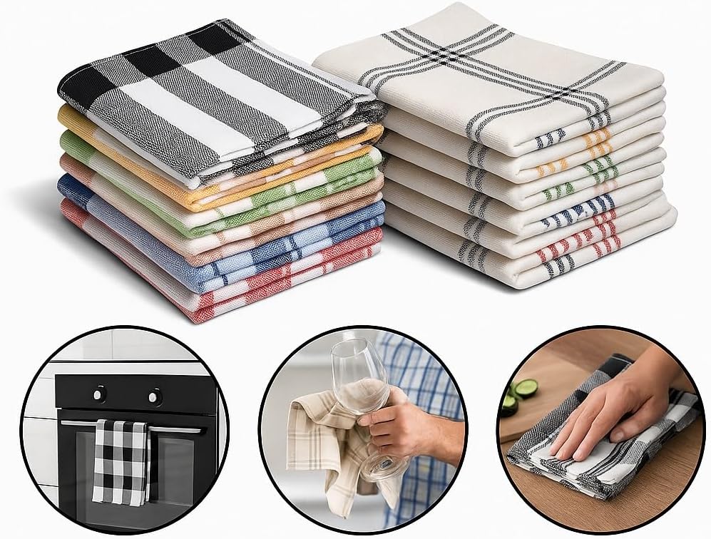 Home Linge Passion - série multicolore - 50x70 cm - 100% coton, lot de 6