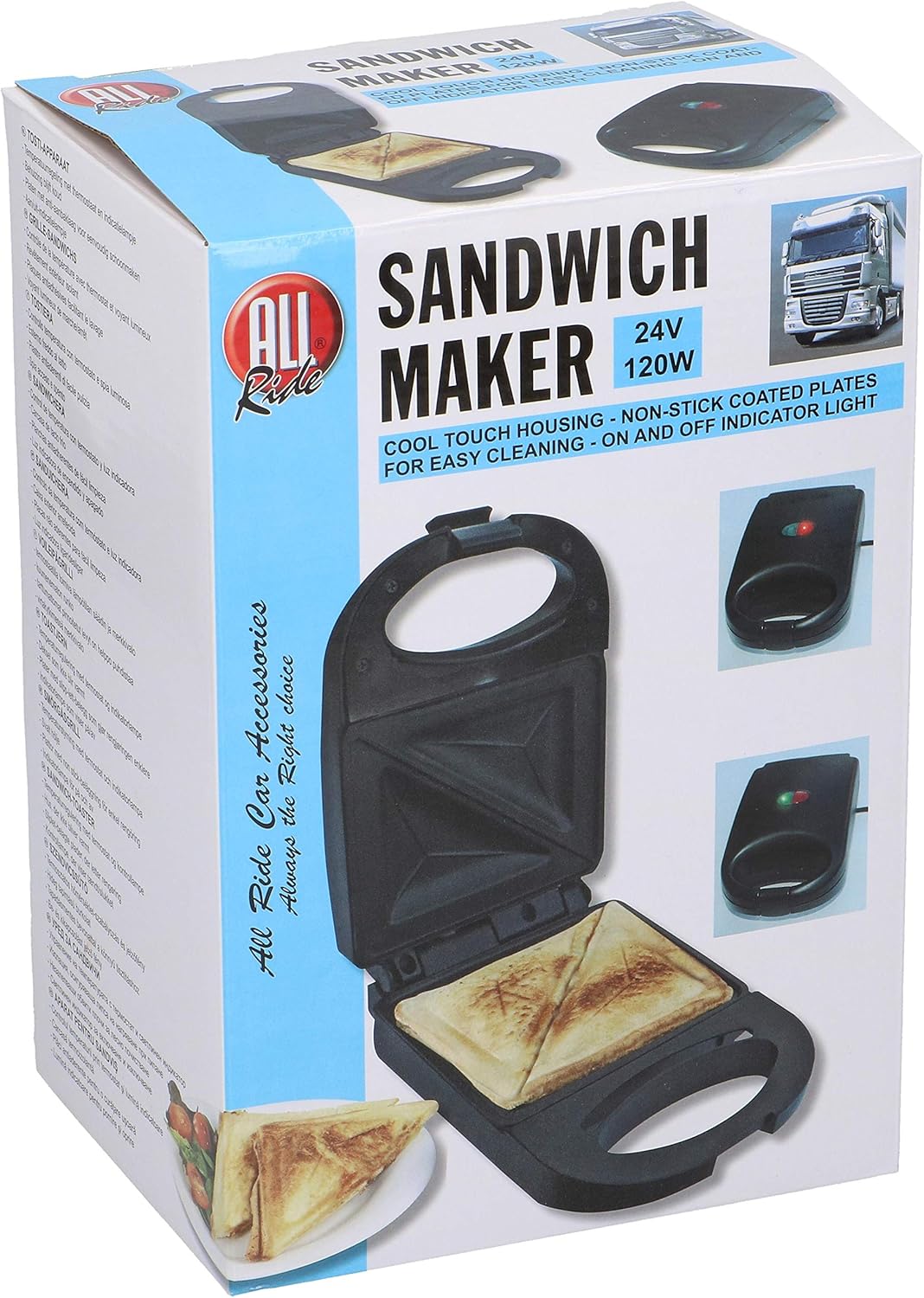 All Ride - Toaster à sandwiches 24V - compact, allume cigare - 72593