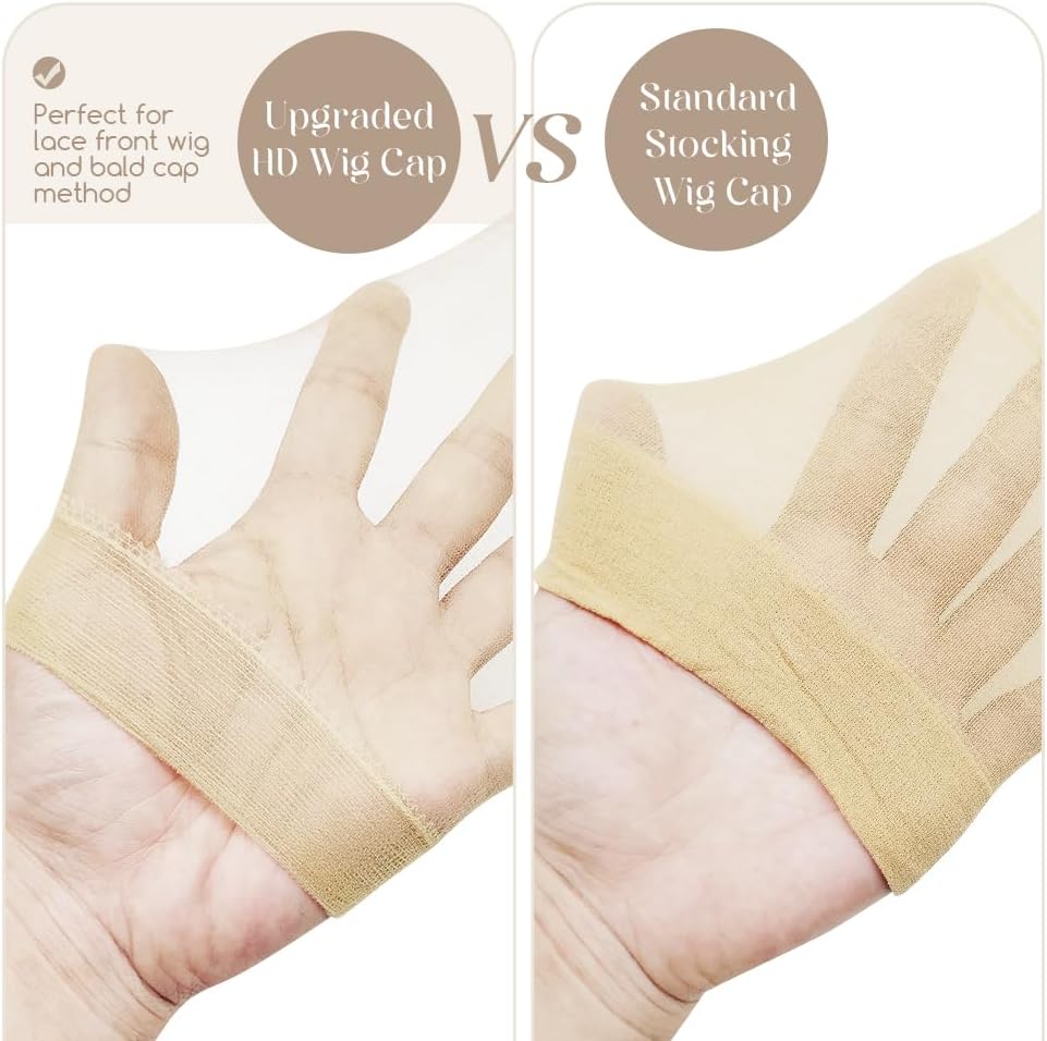 Dreamlover - HD Wig Caps série - beige, 12 pcs - bonnet perruque femme transparente
