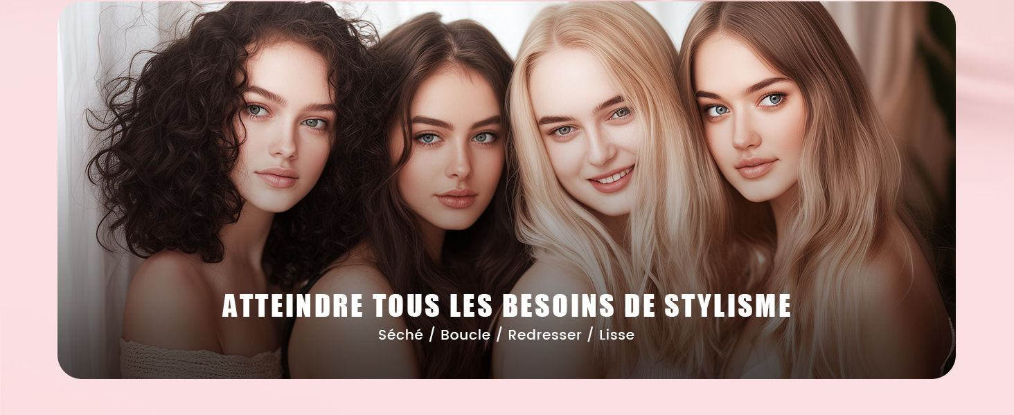 Plusieurs photographies de style éditorial disposées en séquence sur un fond teinté de rose.