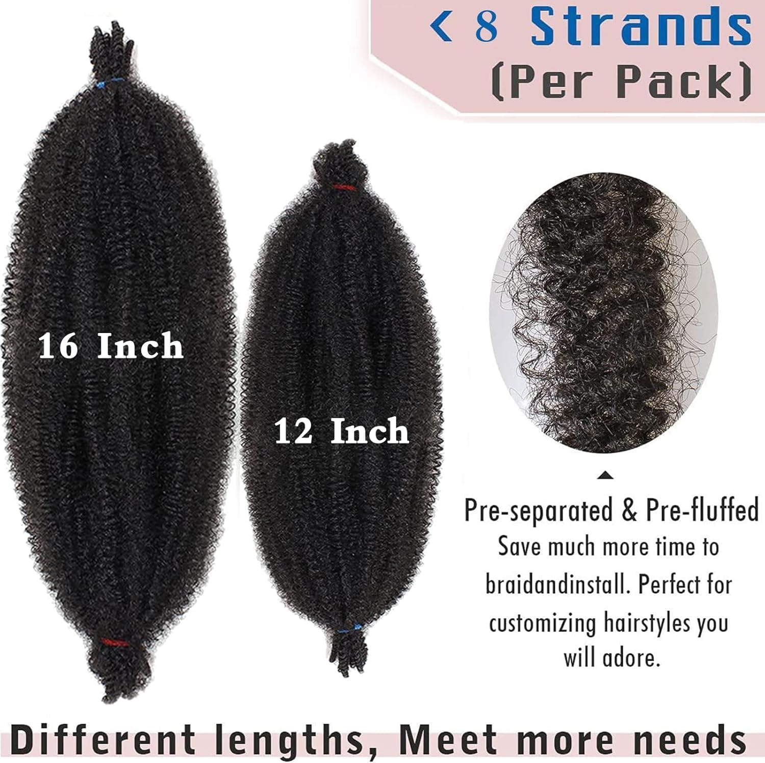 Xtrend - extensions afro torsadées, 40,6 cm, 3 paquets, bordeaux