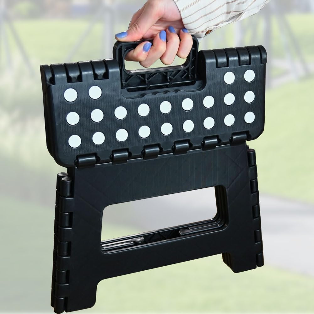 Armo - Tabouret pliant compact, poignée, 32x22x39 cm, charge 150 kg