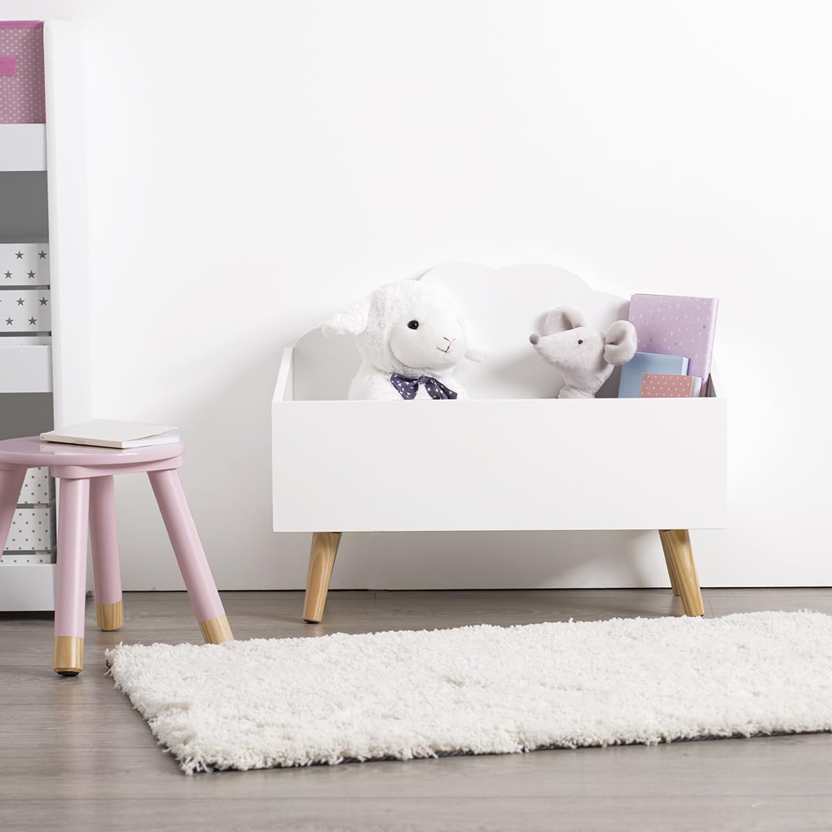 Atmosphera - Coffre Nuage blanc enfant - rangement pratique, compacte
