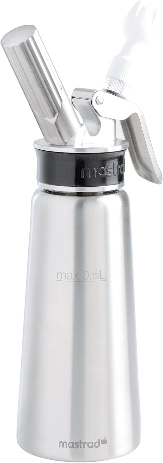 Mastrad - siphon professionnel 0,5 L inox - sauces, crèmes, mousses, tête démontable
