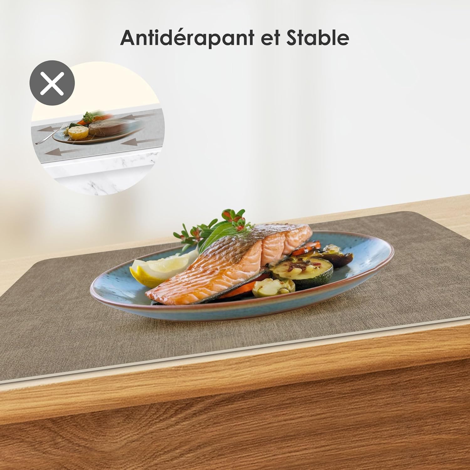 KitchenBoss - Set de table double face - 43x30cm - lavable, antidérapant, résistant chaleur