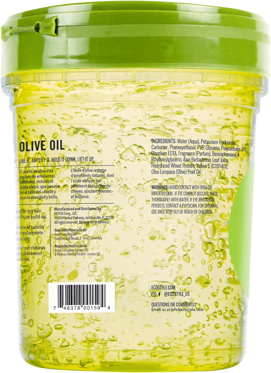Eco Styler - Gel Olive Oil - 946 ml - fixation forte, hydratation