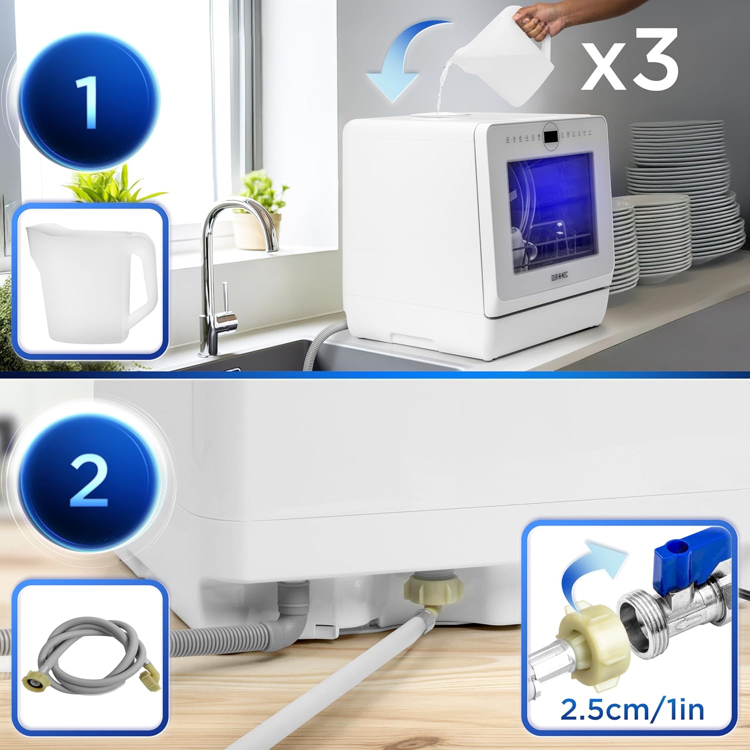 Duronic - DW5 WE - compact, 950W, 7 programmes, séchage efficace